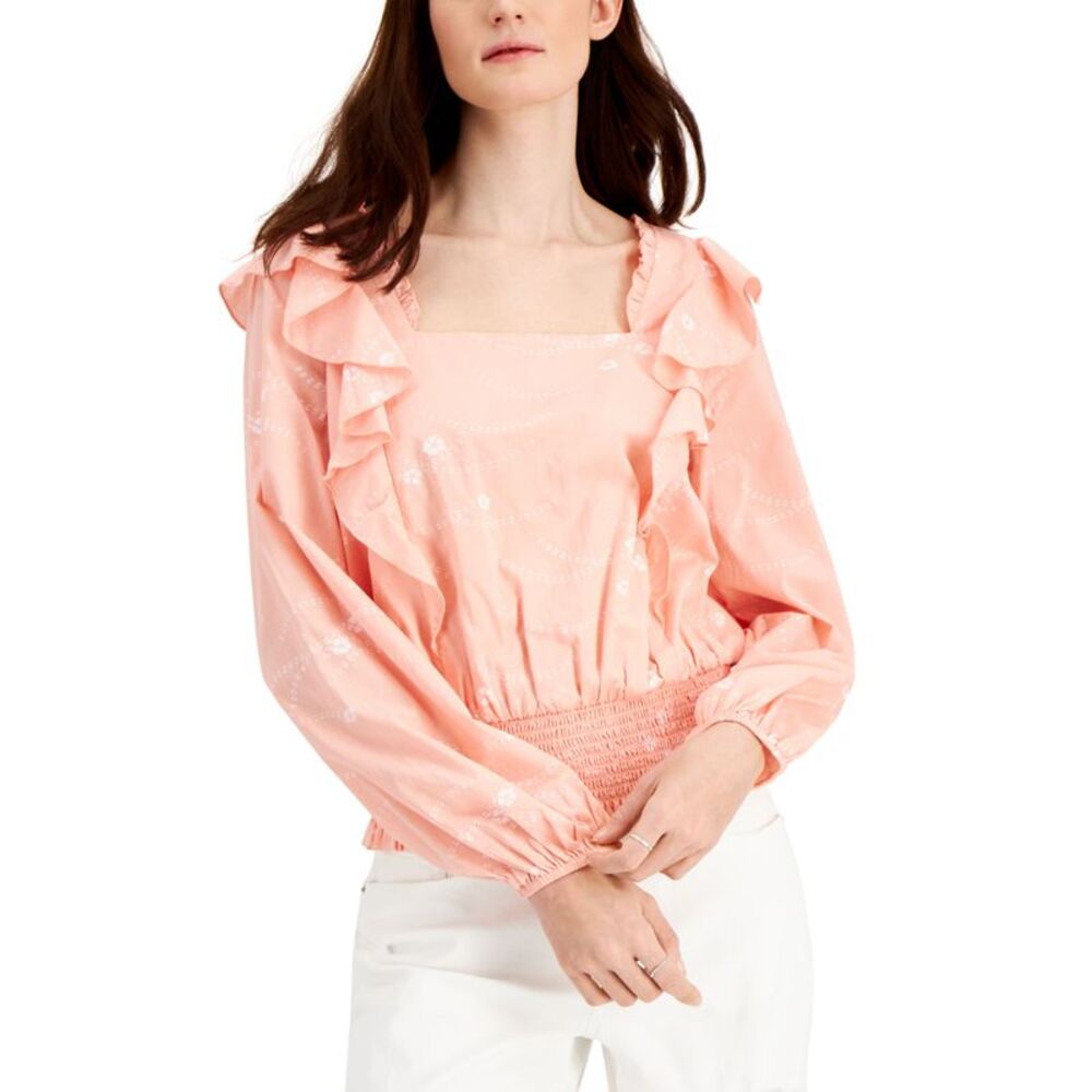 INC International Concepts Plus Size Floral Print Ruffled Blouse